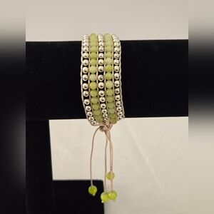 Bohemian Macrame Sterling Silver & Peridot/Chrysolite Bracelet